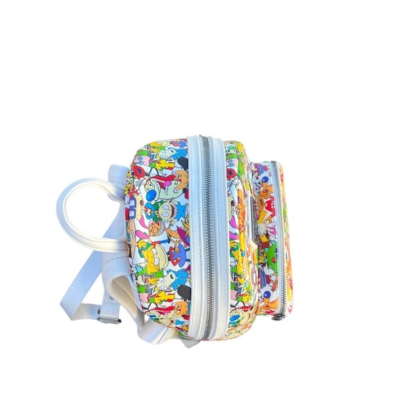 Retro Loungefly Nickelodeon Nick 90'S Rewind Gang Print allover Mini Backpack - Picture 6 of 14